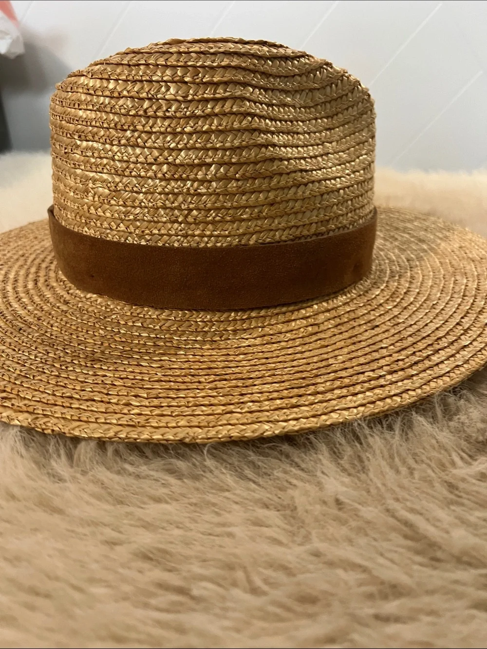GIGI PIP Woven Straw Hat with Brown Band